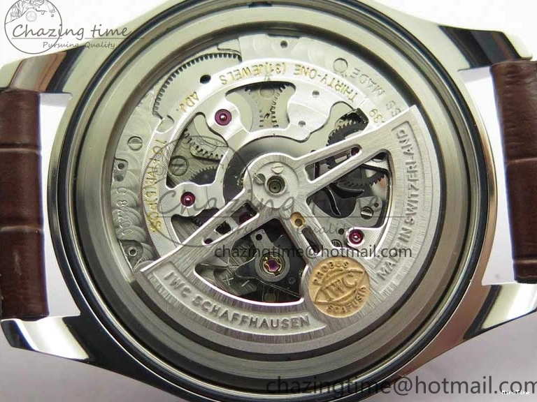 MIROTIME 0413 Original Portuguese IW358304 ZF 1:1 Best Edition SS White Dial RG Markers on Leather Strap A 7077